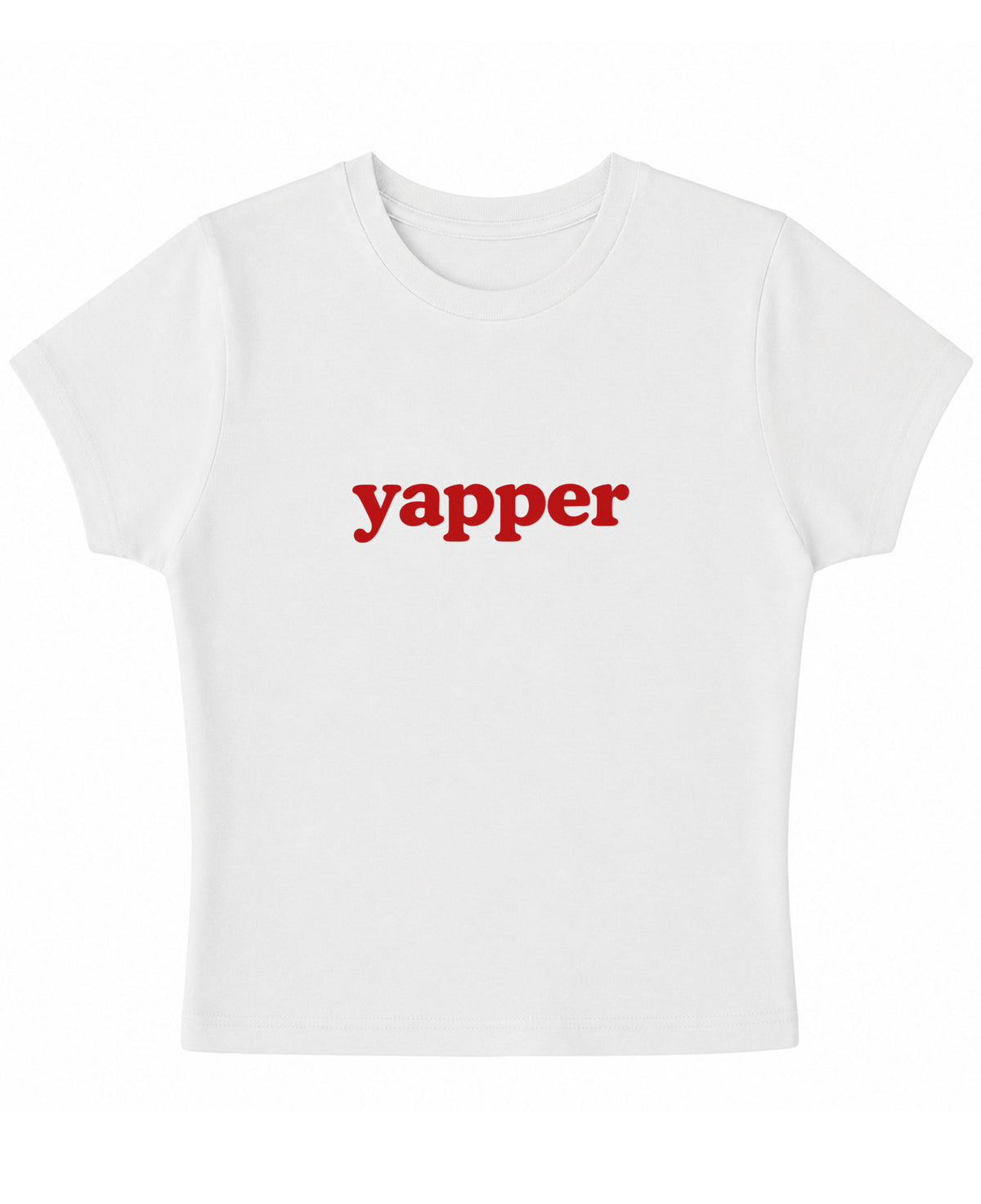 White Baby Tee Front Design